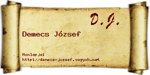 Demecs József névjegykártya